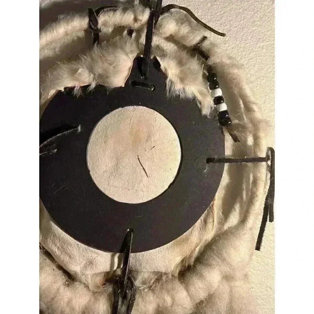 vintage native american dream catcher 29 Inch Handmade With Real Fur - Picture 9 of 11
